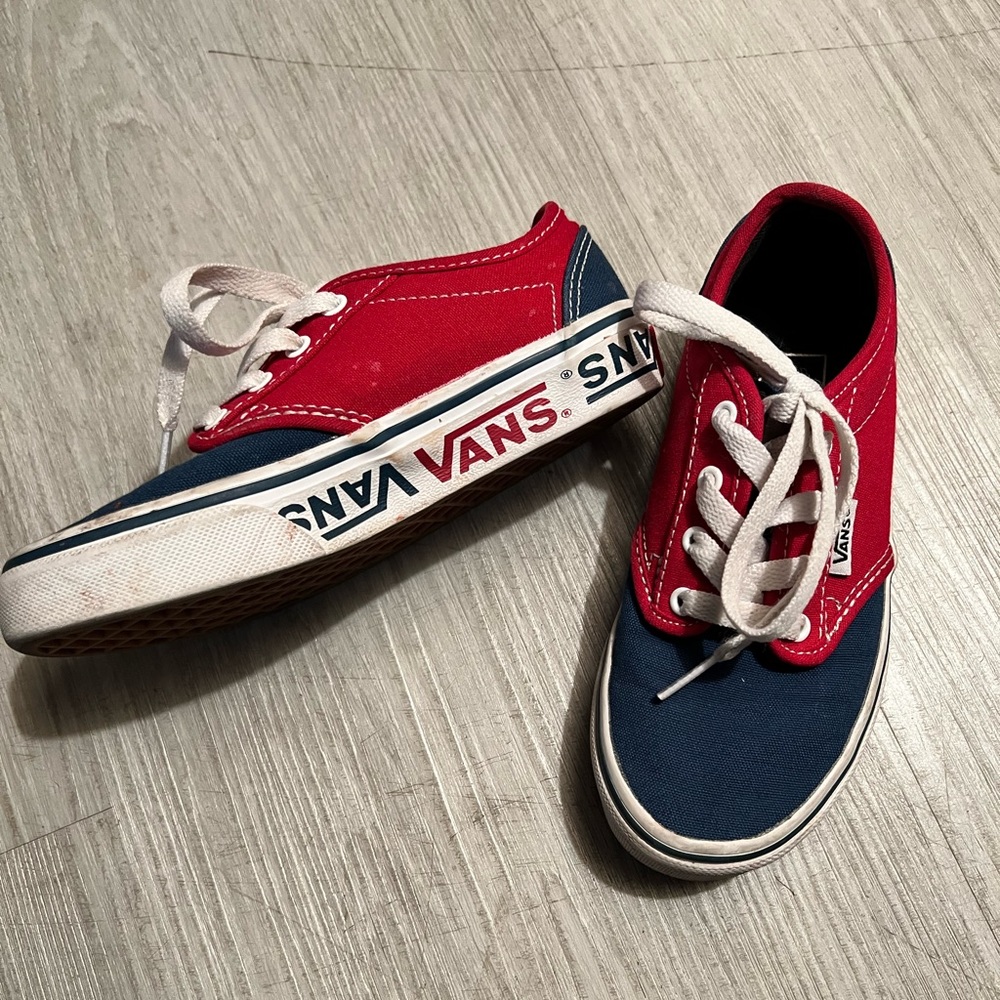 Red white and blue Vans